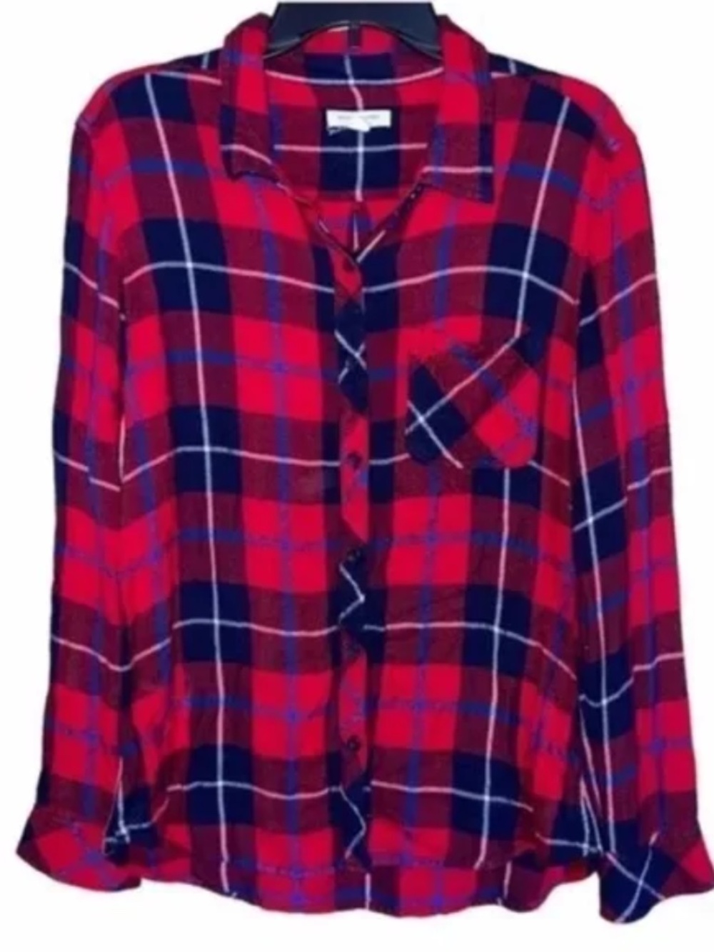 Women's Red, Blue & White Flannel Shirt